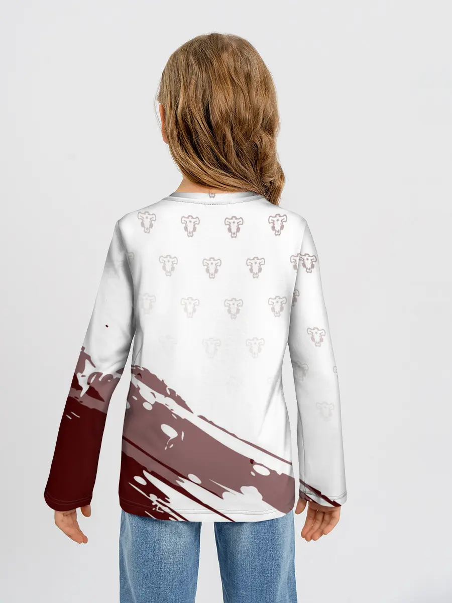 Детский лонгслив / Аста кричит с мечом Чёрный клевер