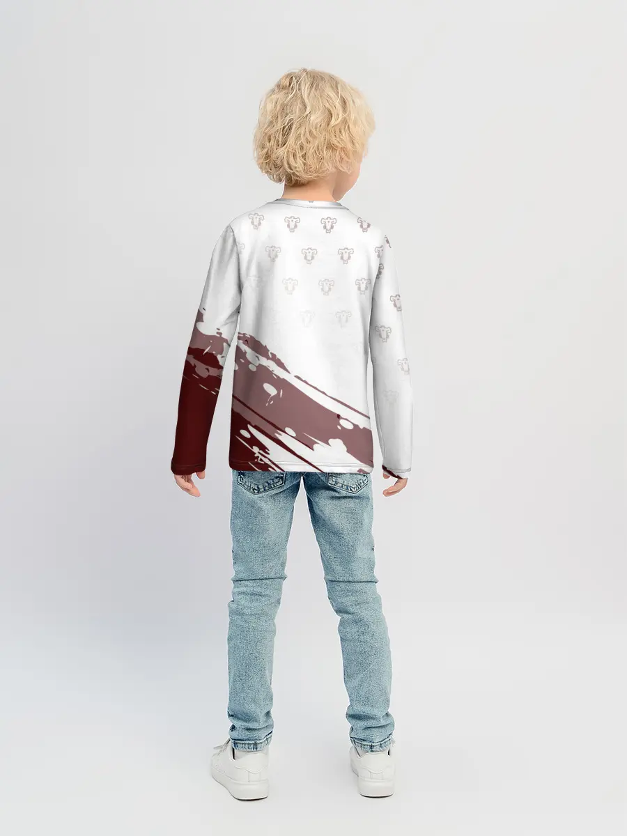 Детский лонгслив / Аста кричит с мечом Чёрный клевер