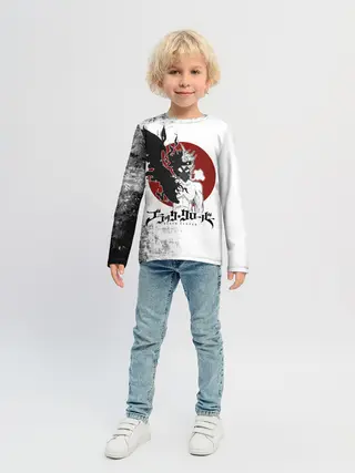 Детский лонгслив / Черный Аста демон Чёрный клевер