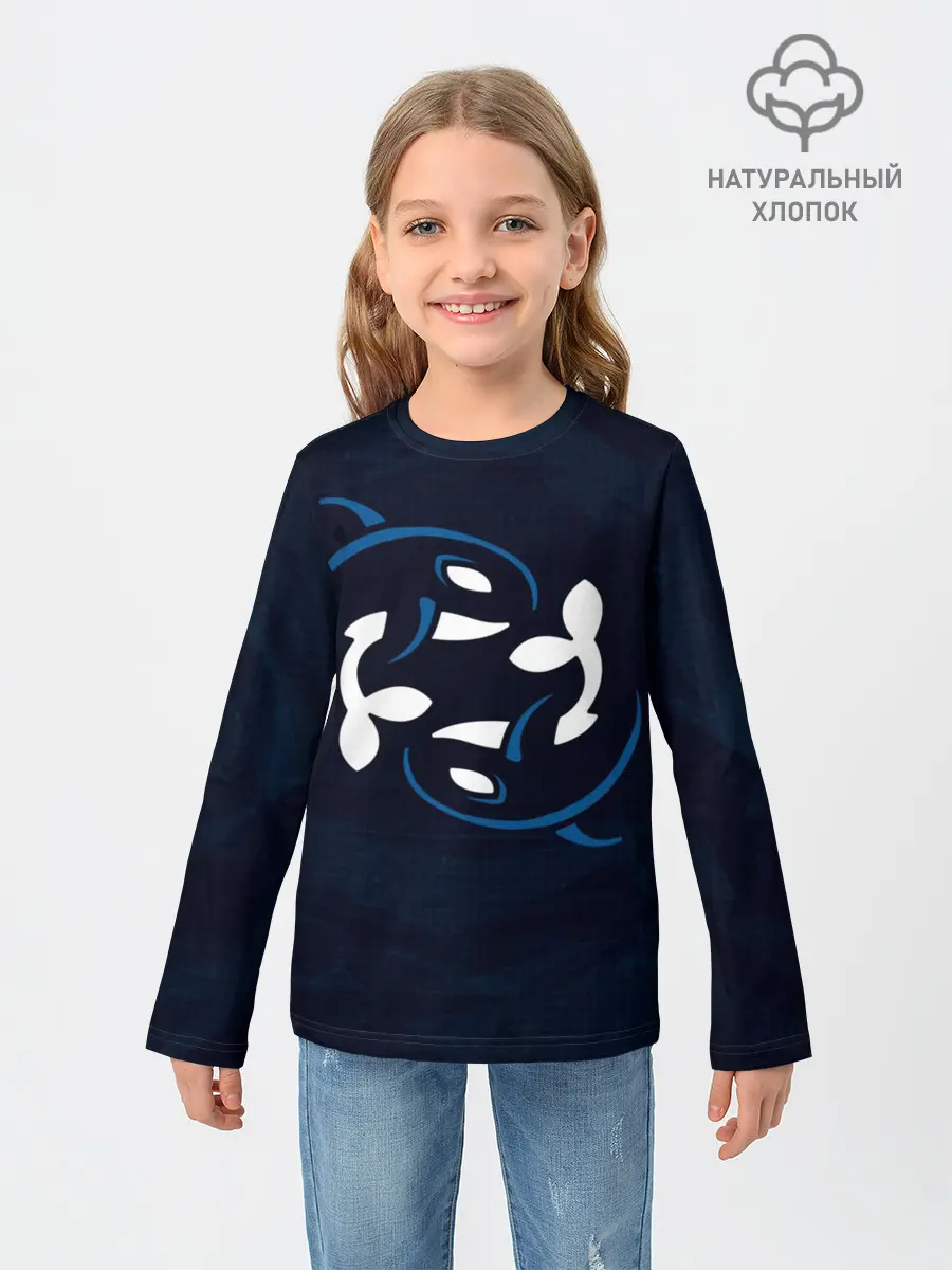 Детский лонгслив / Косатки