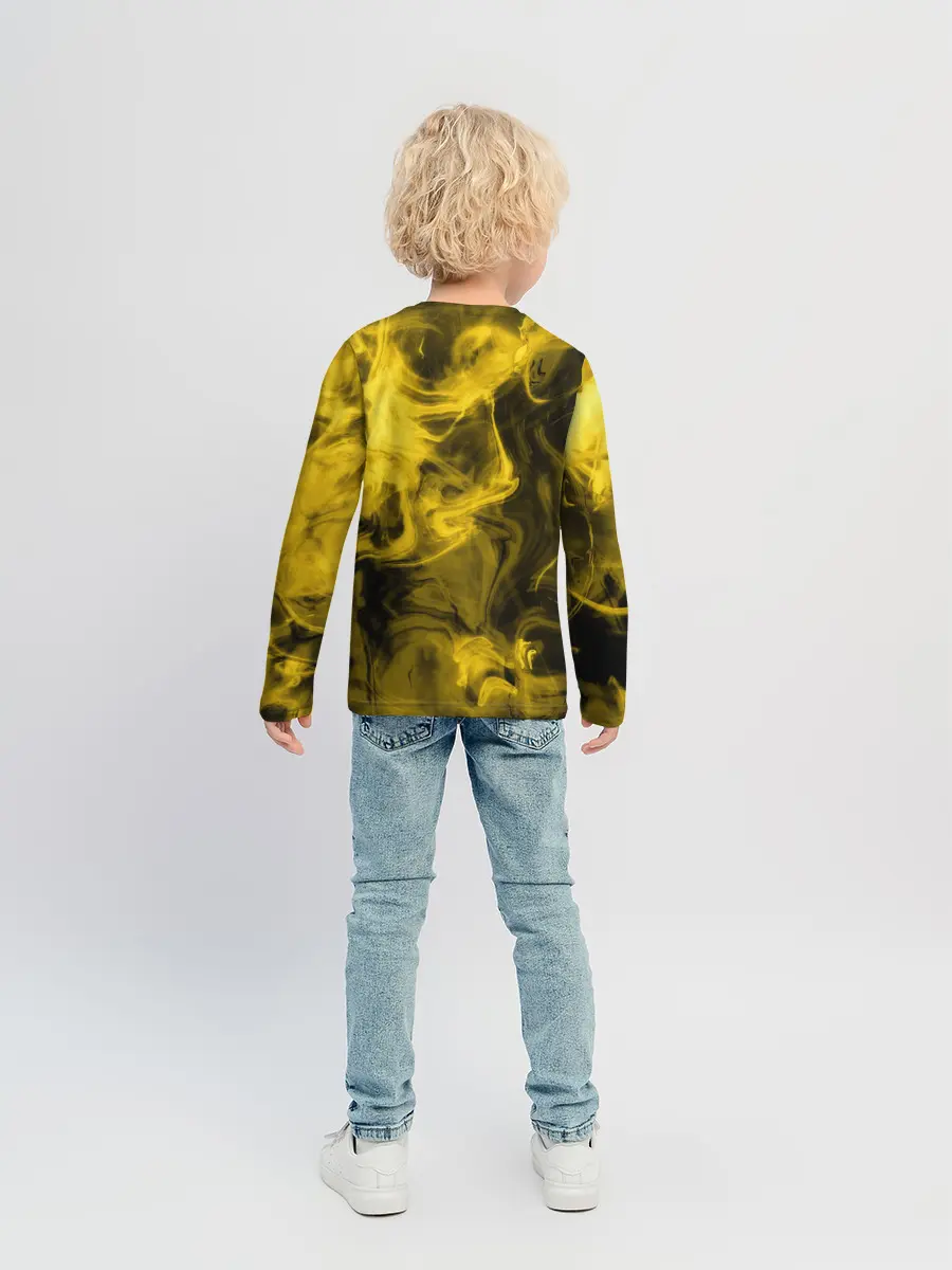 Детский лонгслив / Желтый Неоновый Дым