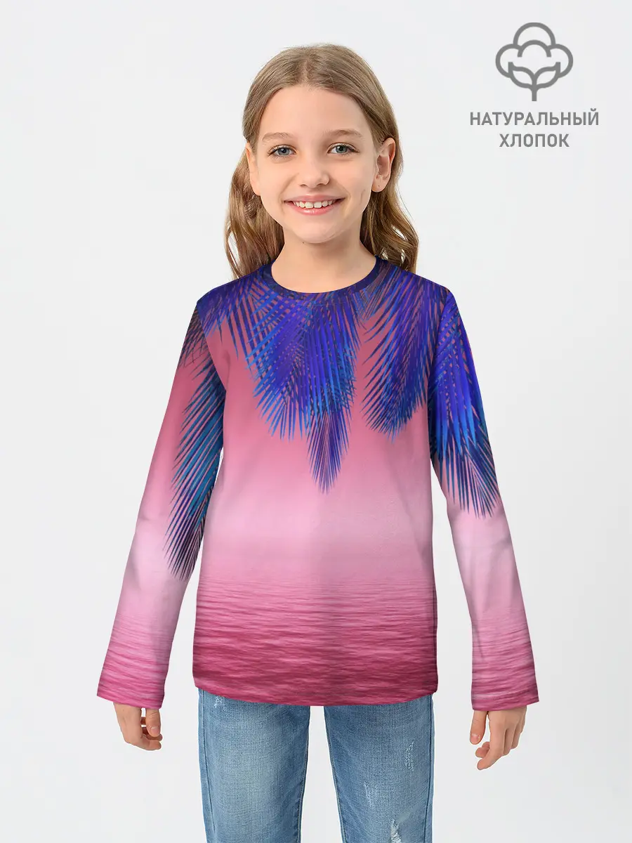 Детский лонгслив / Неоновые Тропики