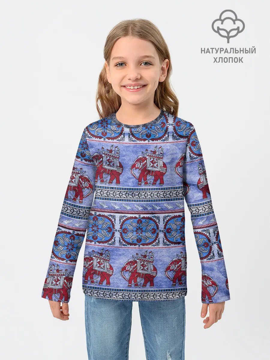 Детский лонгслив / Индийский Орнамент