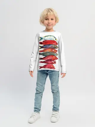 Детский лонгслив / рыбки