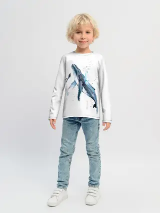 Детский лонгслив / кит
