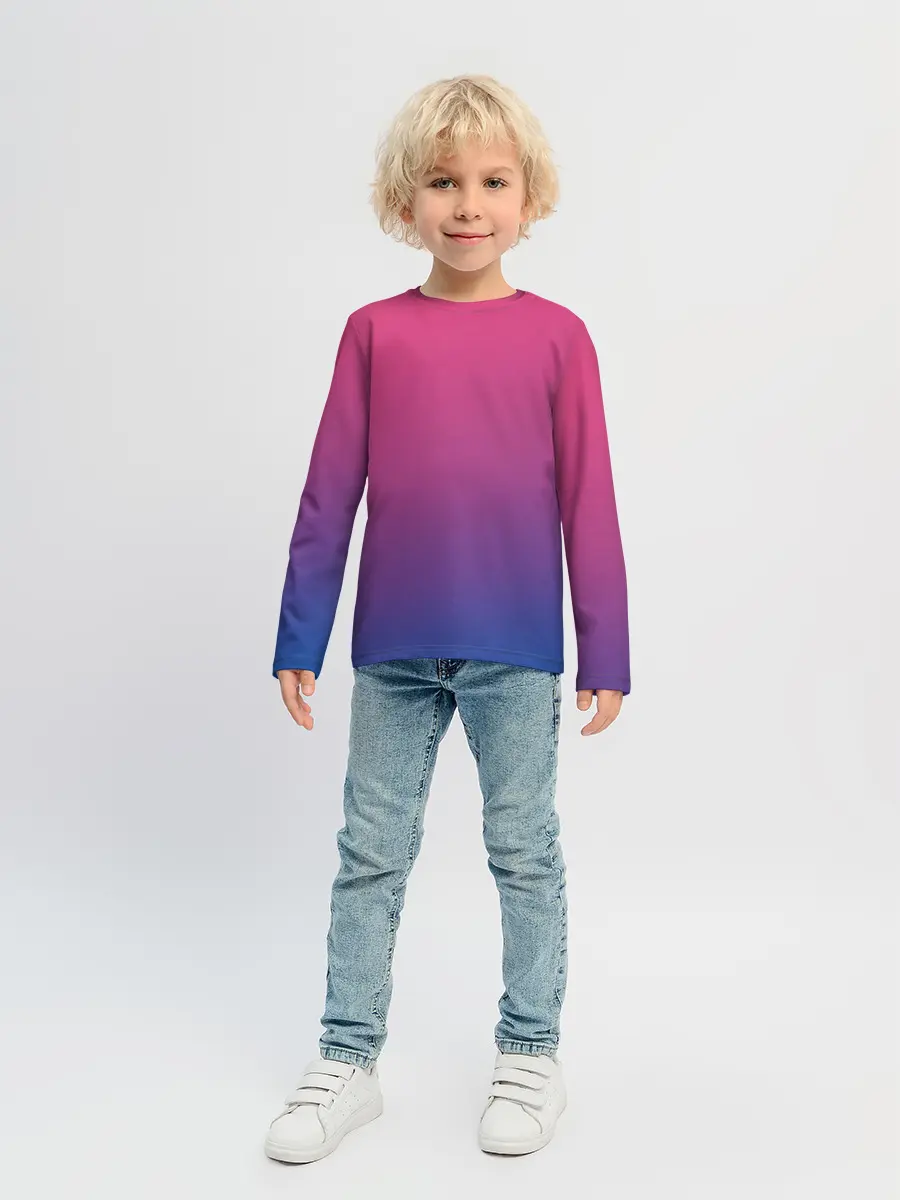 Детский лонгслив / Зеленый и Желтый