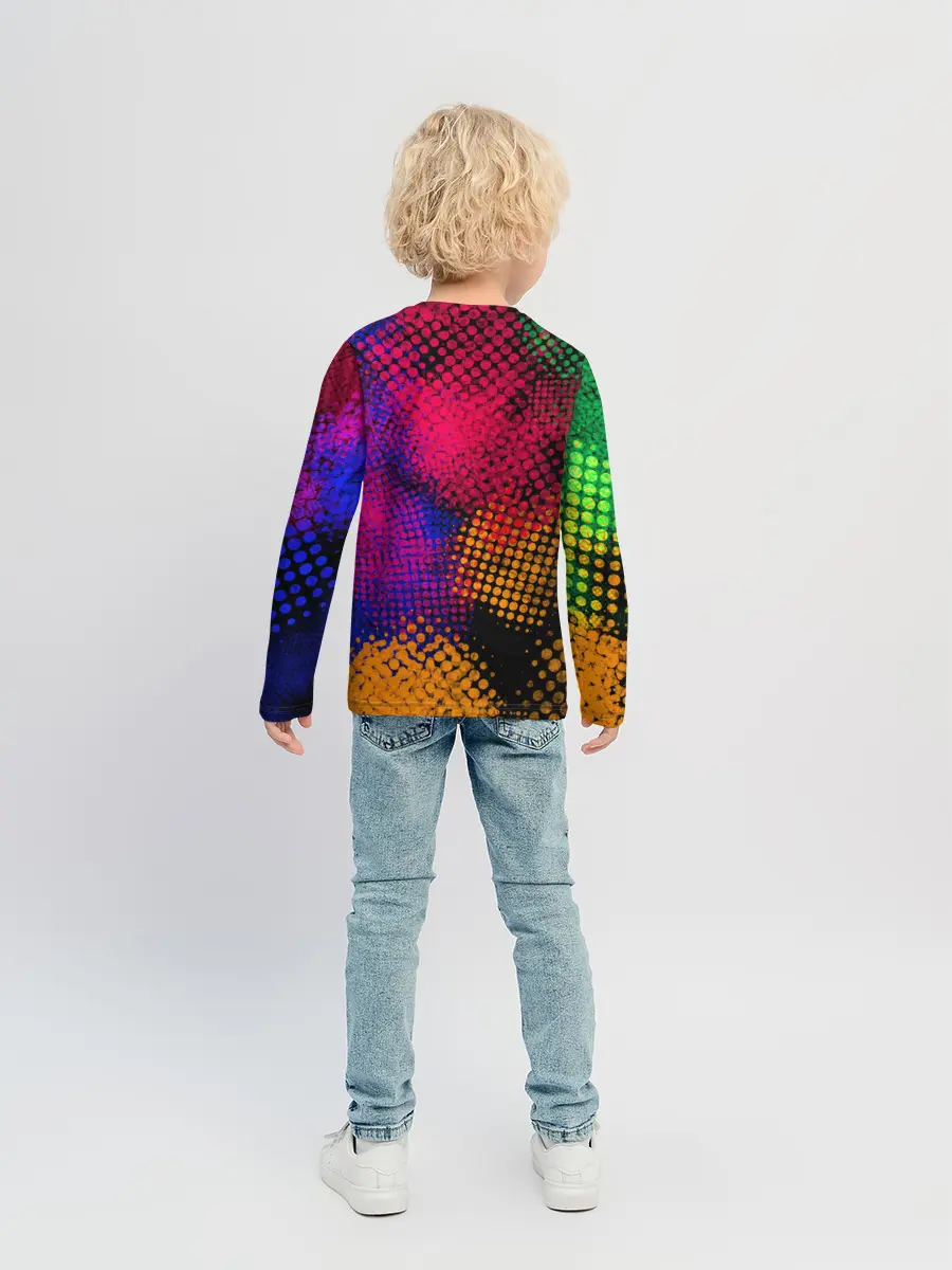 Детский лонгслив / Цветные Разводы