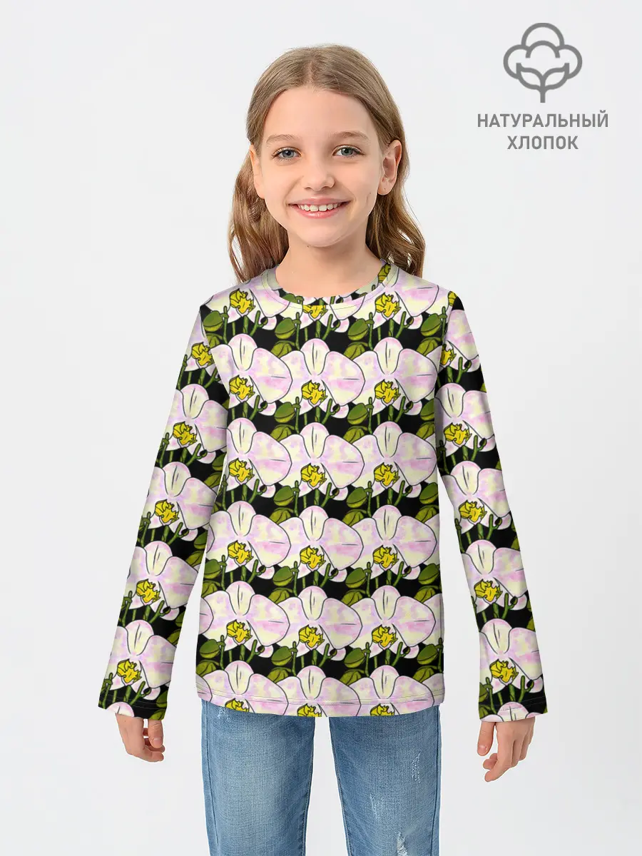 Детский лонгслив / Заросли орхидей