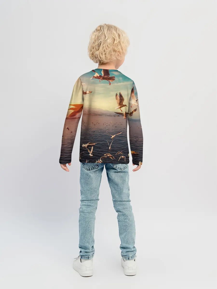 Детский лонгслив / Чайки на воде