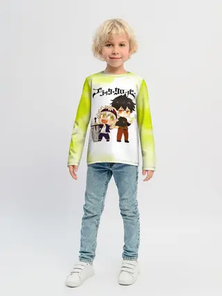 Детский лонгслив / Аста и Юно Чёрный клевер