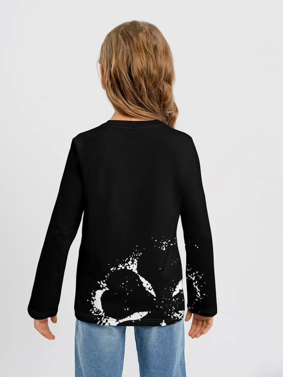 Детский лонгслив / Магна Свинг Чёрный клевер