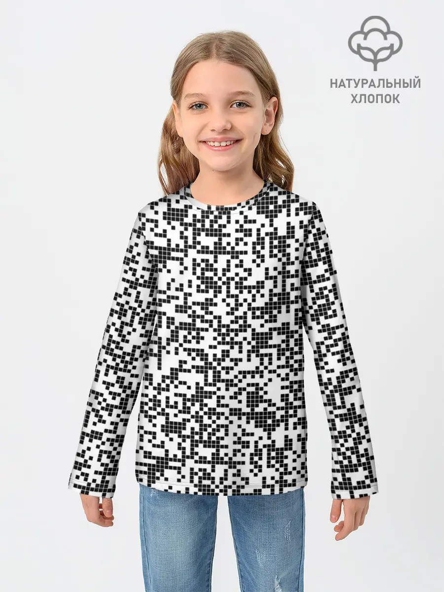 Детский лонгслив / Пиксельный Узор