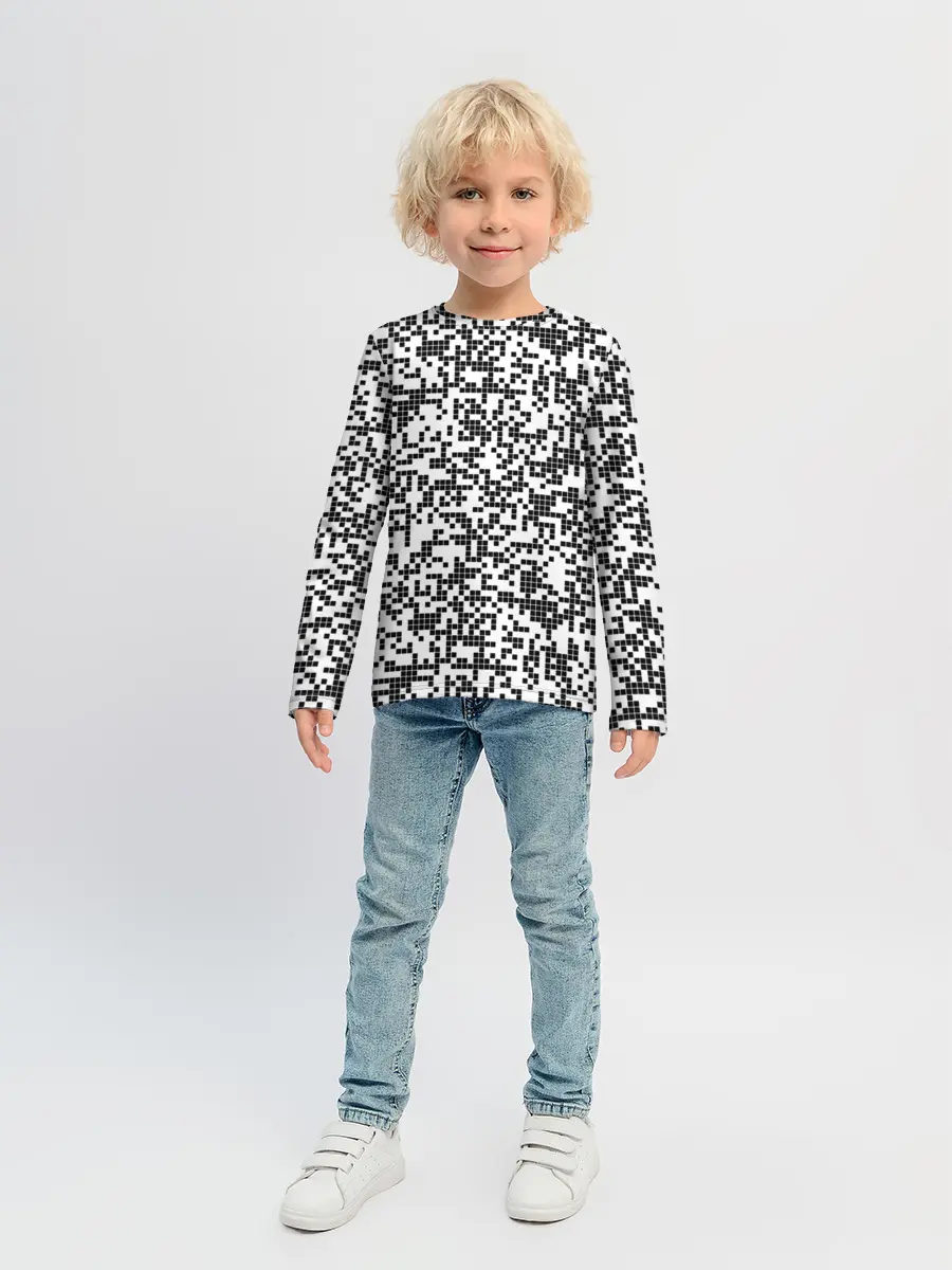 Детский лонгслив / Пиксельный Узор