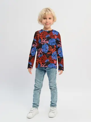 Детский лонгслив / Неоновые Тропики