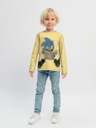 Детский лонгслив / Соник с книжкой