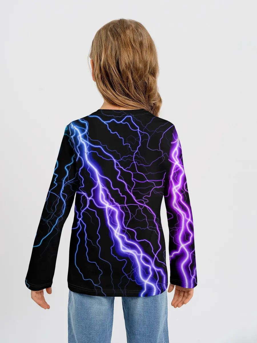 Детский лонгслив / НЕОНОВАЯ МОЛНИЯ / ГРОЗА