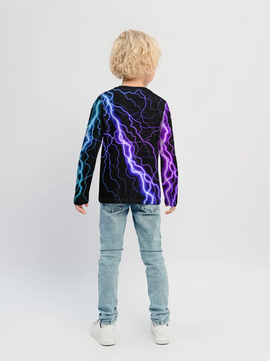 Детский лонгслив / НЕОНОВАЯ МОЛНИЯ / ГРОЗА