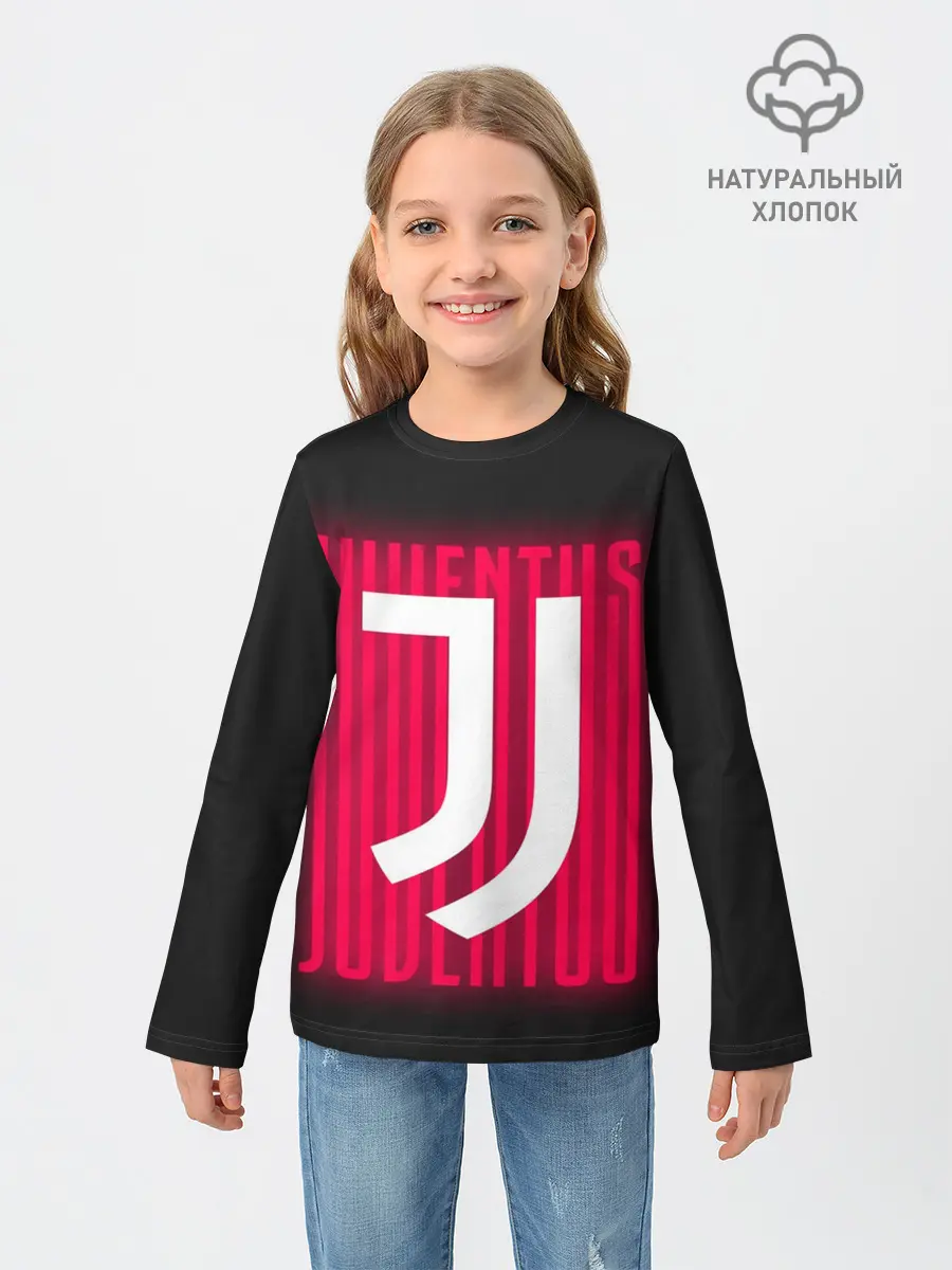 Детский лонгслив / JUVENTUS / ЮВЕНТУС / НЕОН