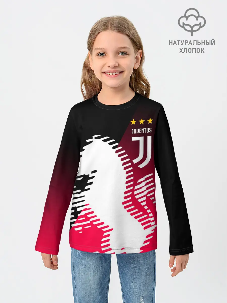 Детский лонгслив / JUVENTUS / ЮВЕНТУС / НЕОН