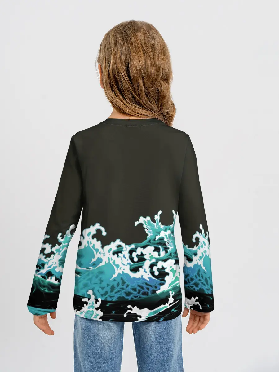 Детский лонгслив / Корабль на Волнах | Кракен