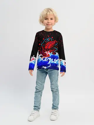 Детский лонгслив / Кровавый Кракен Монстр