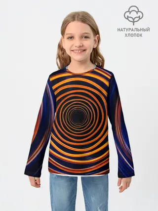 Детский лонгслив / Круги неоновые