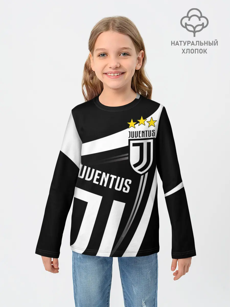 Детский лонгслив / JUVENTUS / ЮВЕНТУС / ПОЛОСЫ