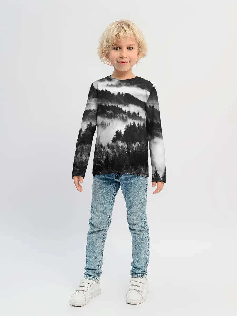 Детский лонгслив / ТУМАННЫЙ ЛЕС / МРАЧНЫЙ ЛЕС