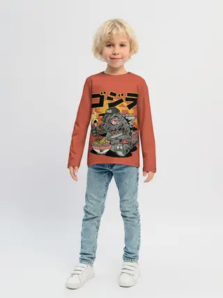 Детский лонгслив / ГОДЗИЛЛА КУШАЕТ