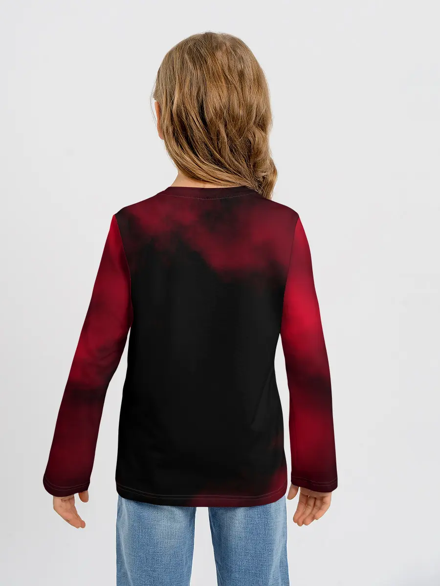 Детский лонгслив / Черные быки демонические глаза