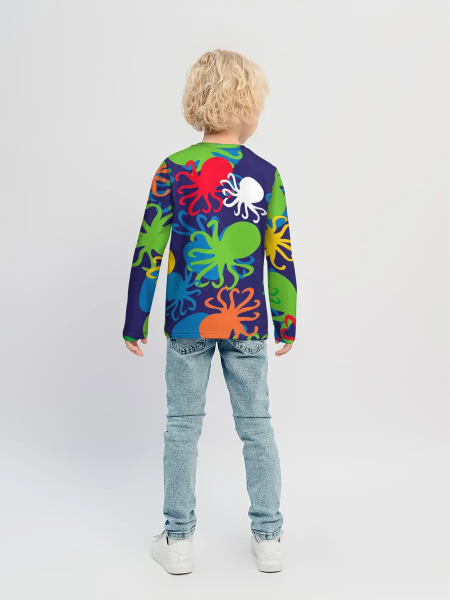 Детский лонгслив / Осьминоги