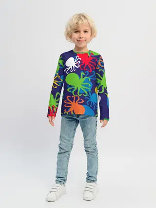 Детский лонгслив / Осьминоги