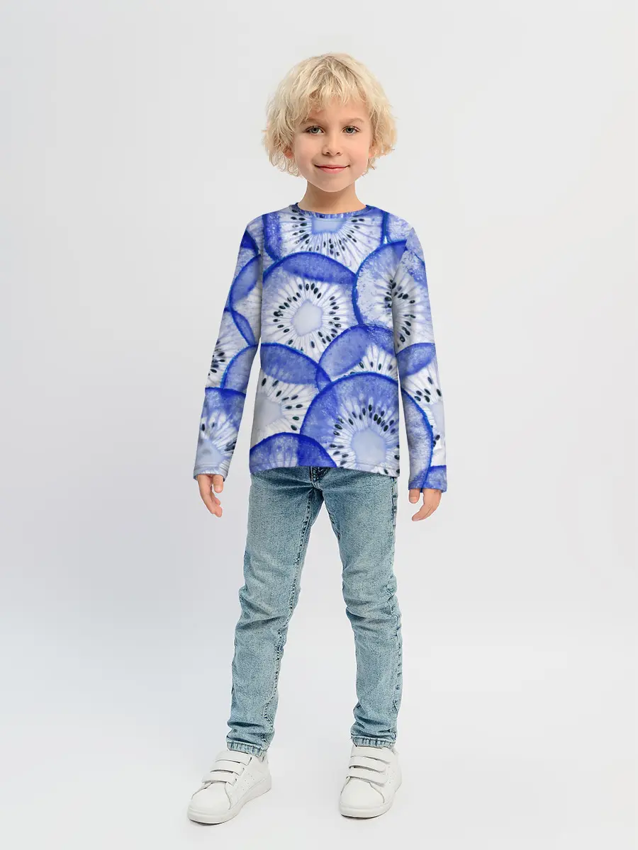 Детский лонгслив / Синий Киви