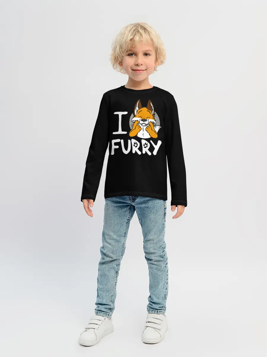 Детский лонгслив / I love furry