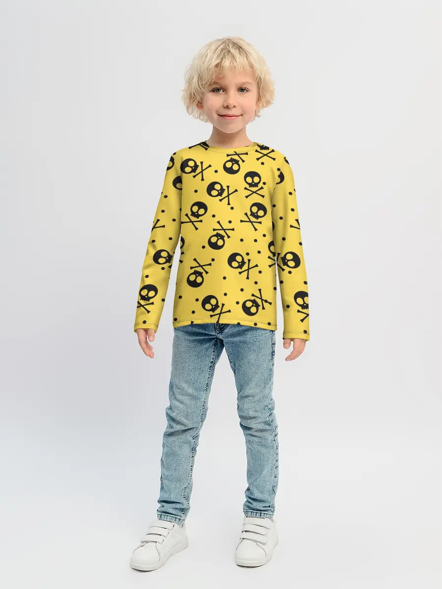 Детский лонгслив / Череповый фон | Черепа