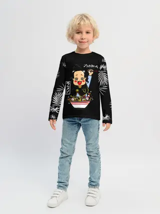 Детский лонгслив / Чами Паппитсон Чёрный клевер
