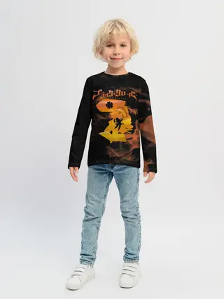 Детский лонгслив / Чёрный клевер удар Аста мечом
