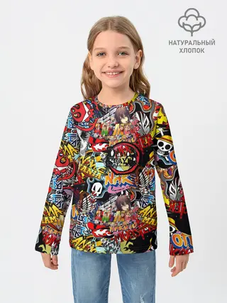 Детский лонгслив / Логотипы Аниме Мультиков