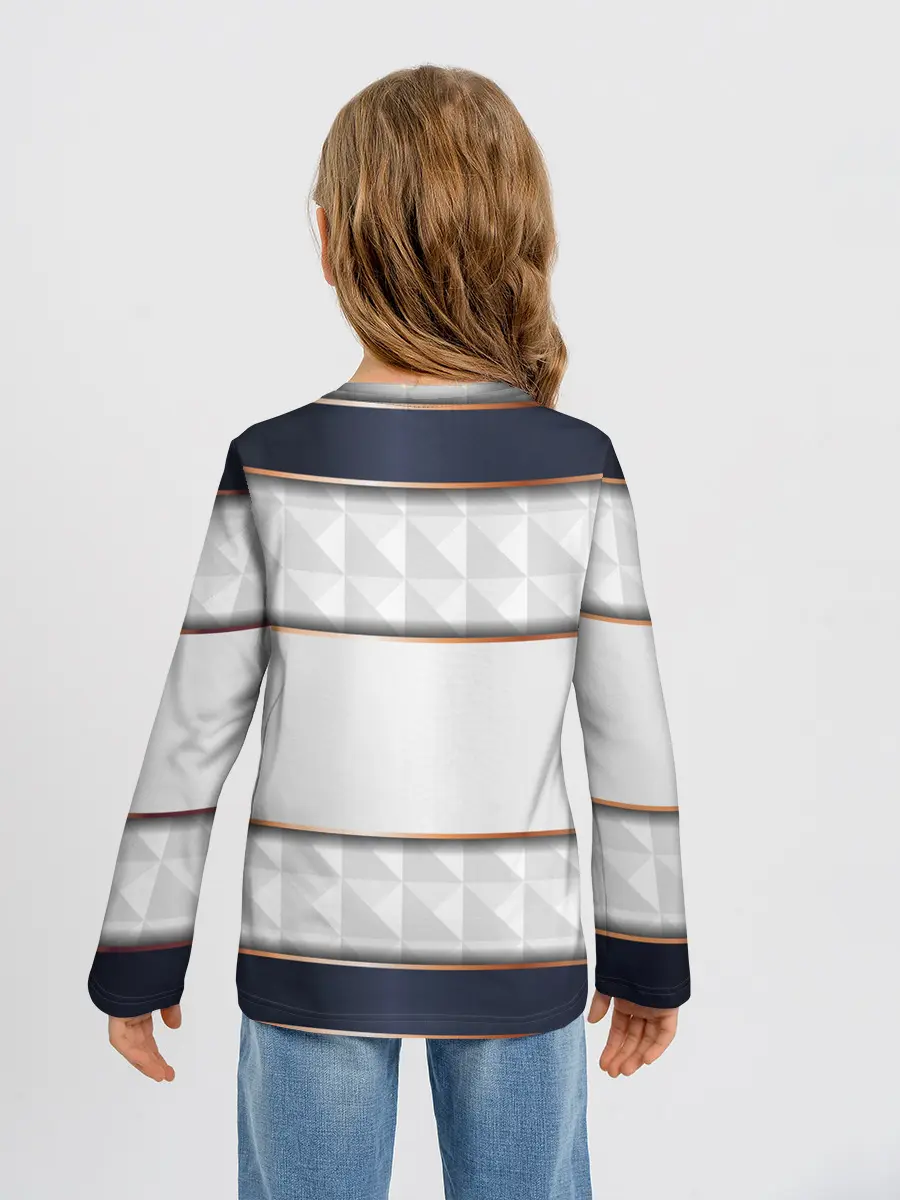 Детский лонгслив / White 3d lines