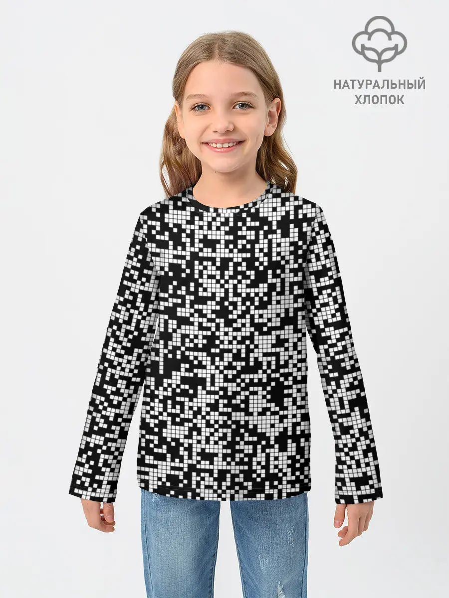 Детский лонгслив / Пиксельная Текстура