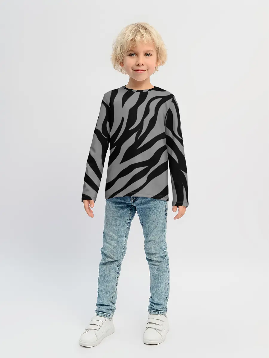 Детский лонгслив / Камуфляж Зебра