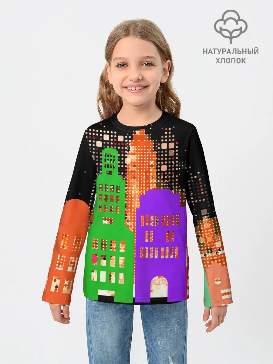 Детский лонгслив / Ночной Город