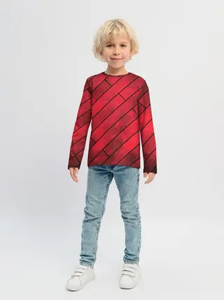 Детский лонгслив / Red Boards Texture