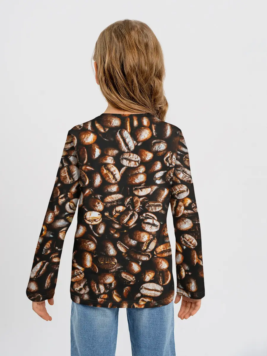 Детский лонгслив / Зерна Кофе