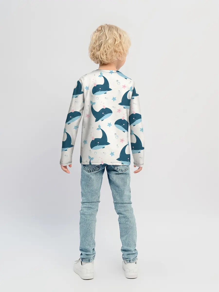 Детский лонгслив / Киты