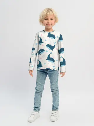 Детский лонгслив / Киты