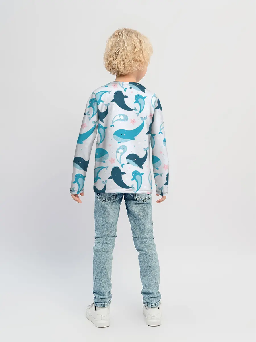 Детский лонгслив / Киты и тюлени