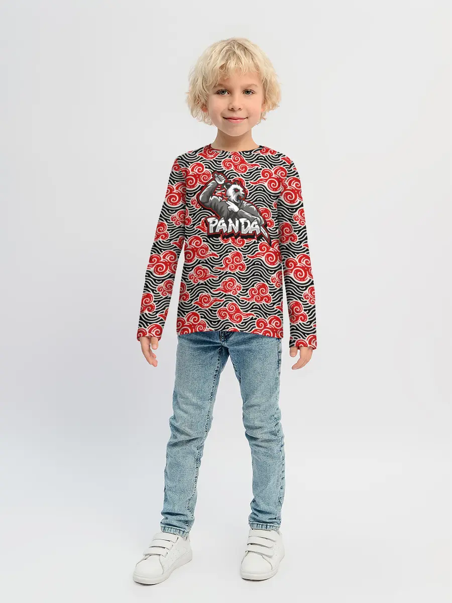 Детский лонгслив / Панда-ниндзя