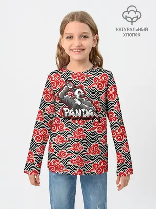 Детский лонгслив / Панда-ниндзя