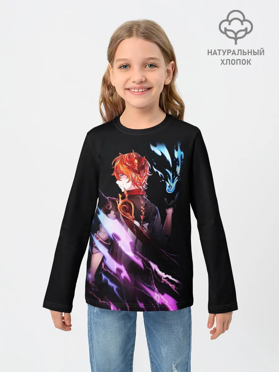 Детский лонгслив / ТАРТАЛЬЯ - GENSHIN IMPACT NEON